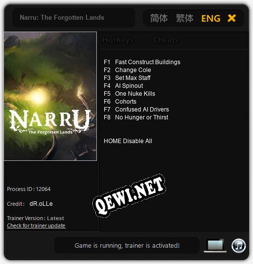 Narru: The Forgotten Lands: Читы, Трейнер +8 [dR.oLLe]