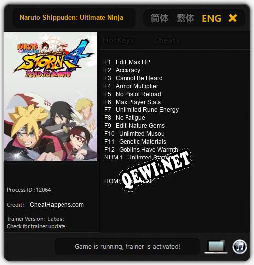 Naruto Shippuden: Ultimate Ninja Storm 4 Road to Boruto: Читы, Трейнер +13 [CheatHappens.com]