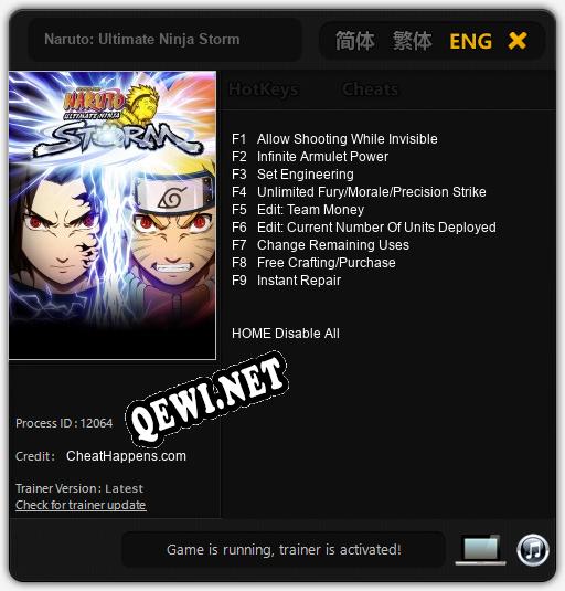 Naruto: Ultimate Ninja Storm: Читы, Трейнер +9 [CheatHappens.com]