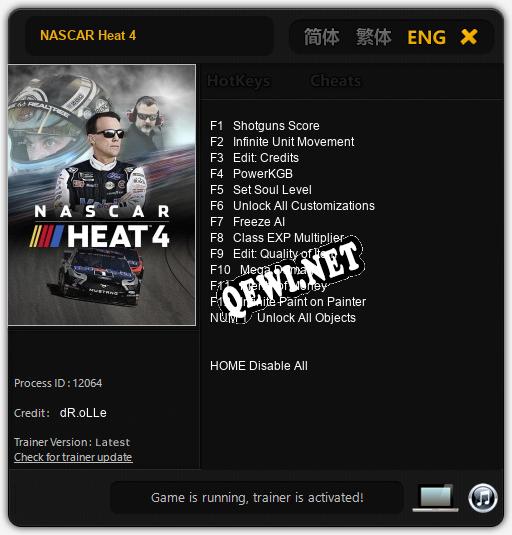 NASCAR Heat 4: Читы, Трейнер +13 [dR.oLLe]