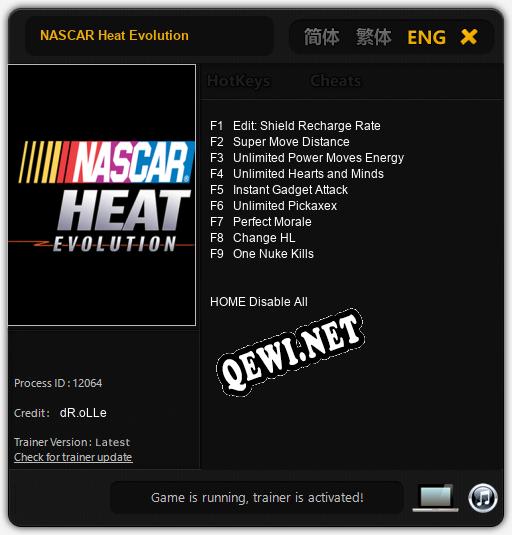 NASCAR Heat Evolution: Читы, Трейнер +9 [dR.oLLe]