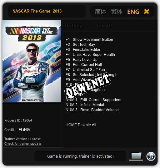NASCAR The Game: 2013: Читы, Трейнер +15 [FLiNG]