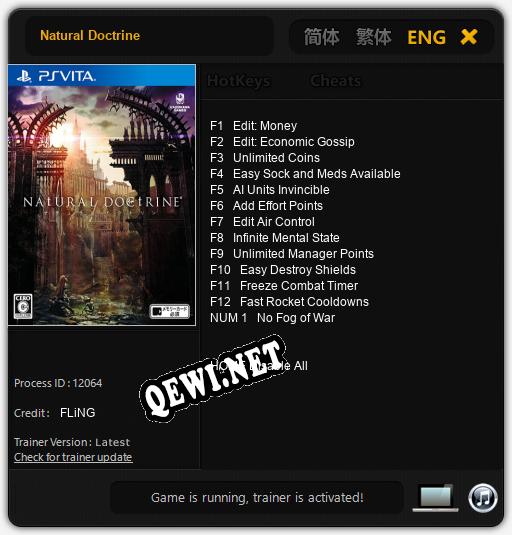 Трейнер для Natural Doctrine [v1.0.6]