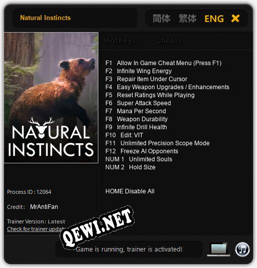 Natural Instincts: Читы, Трейнер +14 [MrAntiFan]