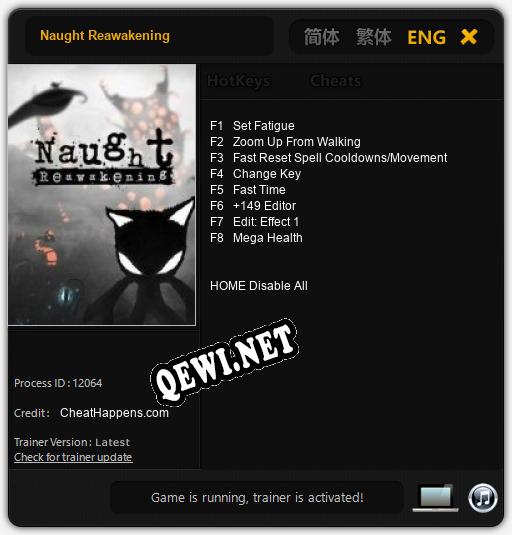 Naught Reawakening: Читы, Трейнер +8 [CheatHappens.com]