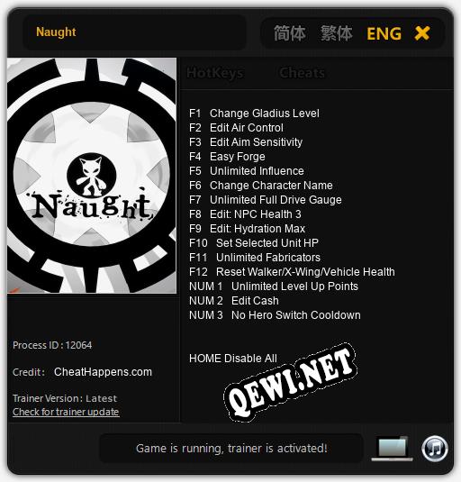 Трейнер для Naught [v1.0.2]