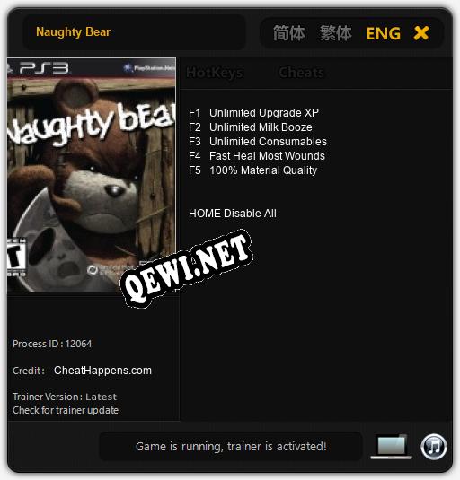 Трейнер для Naughty Bear [v1.0.5]