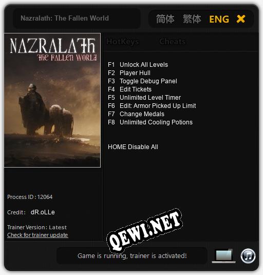 Nazralath: The Fallen World: ТРЕЙНЕР И ЧИТЫ (V1.0.22)