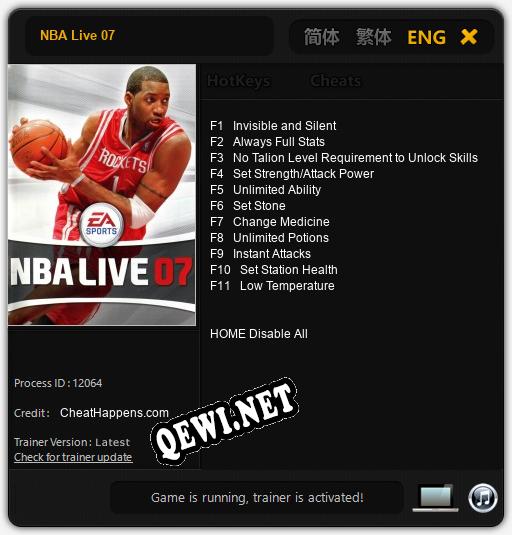 NBA Live 07: Читы, Трейнер +11 [CheatHappens.com]