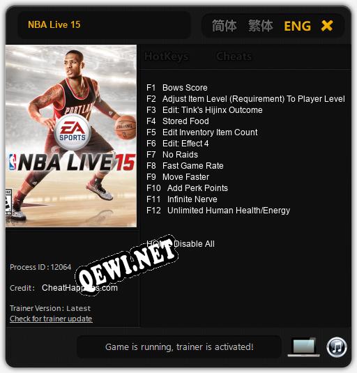 NBA Live 15: Читы, Трейнер +12 [CheatHappens.com]