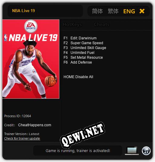 NBA Live 19: Трейнер +6 [v1.2]