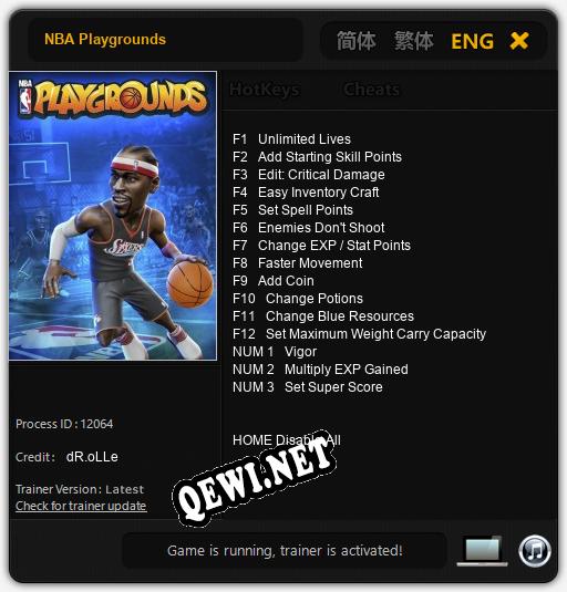 NBA Playgrounds: Трейнер +15 [v1.4]