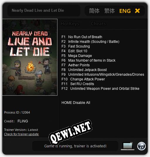 Nearly Dead Live and Let Die: Трейнер +12 [v1.3]