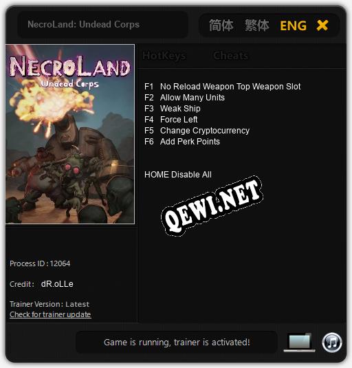 NecroLand: Undead Corps: ТРЕЙНЕР И ЧИТЫ (V1.0.39)