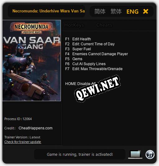 Necromunda: Underhive Wars Van Saar Gang: ТРЕЙНЕР И ЧИТЫ (V1.0.19)