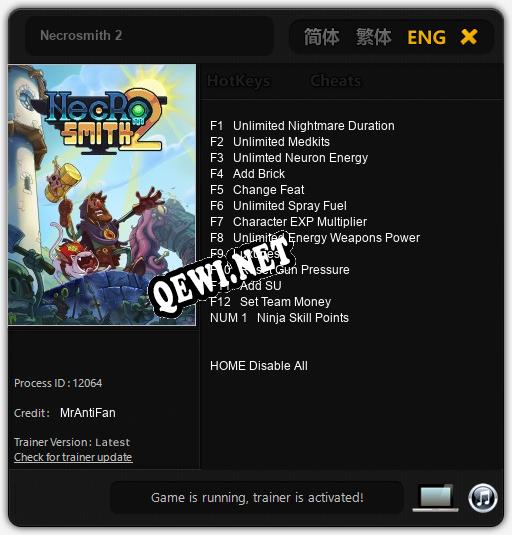 Necrosmith 2: Трейнер +13 [v1.3]