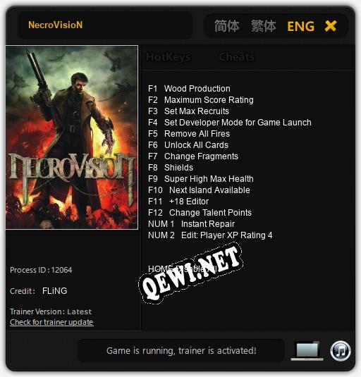 Трейнер для NecroVisioN [v1.0.5]