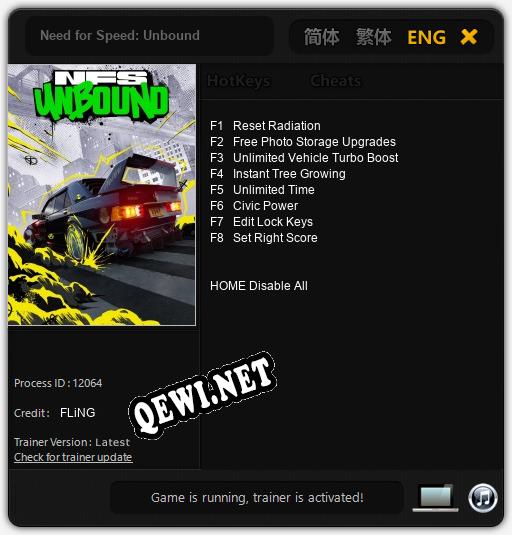 Need for Speed: Unbound: Читы, Трейнер +8 [FLiNG]