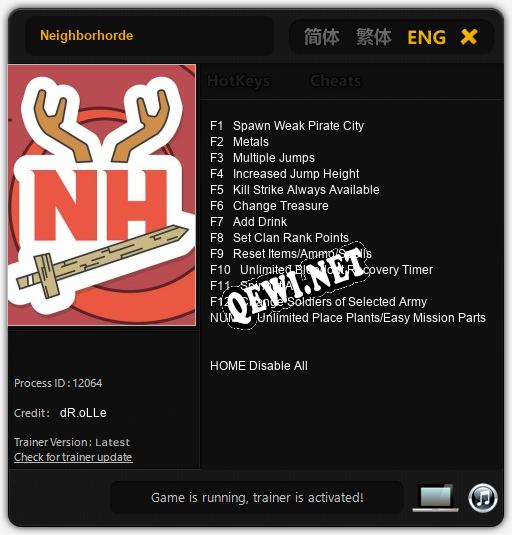 Neighborhorde: ТРЕЙНЕР И ЧИТЫ (V1.0.92)