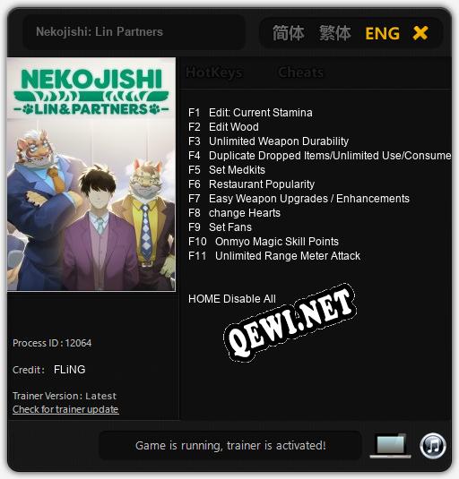 Трейнер для Nekojishi: Lin Partners [v1.0.5]