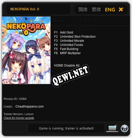 Трейнер для NEKOPARA Vol. 0 [v1.0.9]