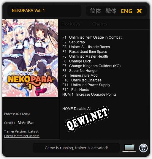 NEKOPARA Vol. 1: Трейнер +13 [v1.1]