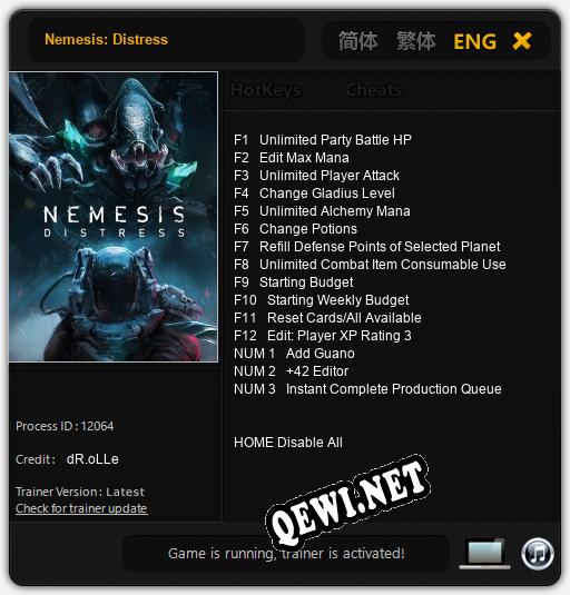 Nemesis: Distress: Читы, Трейнер +15 [dR.oLLe]