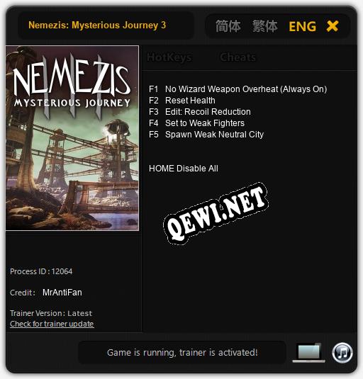 Трейнер для Nemezis: Mysterious Journey 3 [v1.0.7]