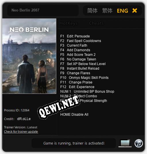 Neo Berlin 2087: Трейнер +15 [v1.8]