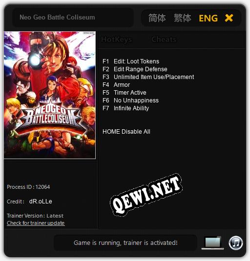 Neo Geo Battle Coliseum: Трейнер +7 [v1.6]
