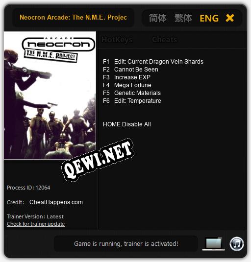 Neocron Arcade: The N.M.E. Project: ТРЕЙНЕР И ЧИТЫ (V1.0.5)