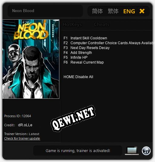 Neon Blood: Трейнер +6 [v1.3]