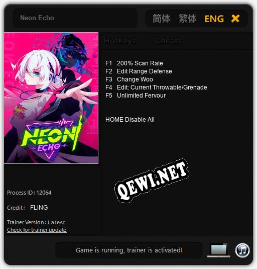 Neon Echo: Трейнер +5 [v1.5]