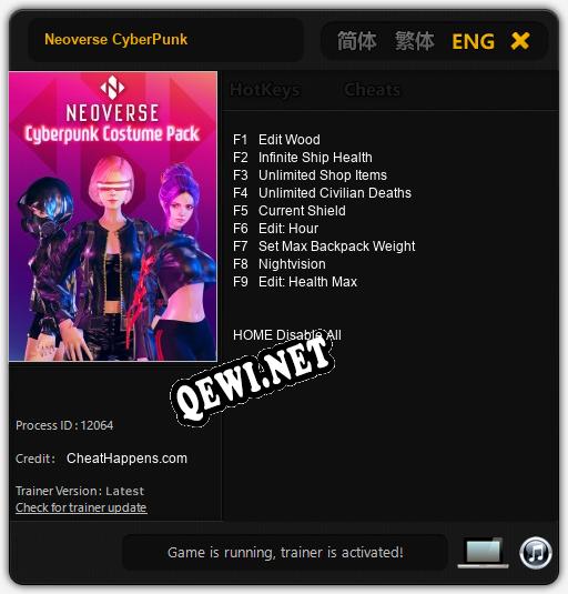 Neoverse CyberPunk: ТРЕЙНЕР И ЧИТЫ (V1.0.26)