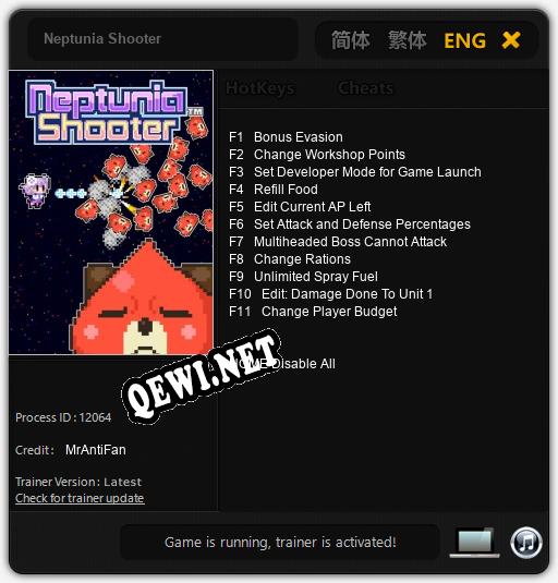Neptunia Shooter: Читы, Трейнер +11 [MrAntiFan]