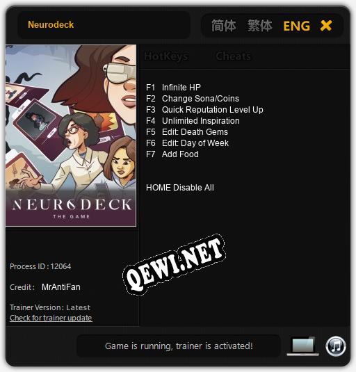 Neurodeck: ТРЕЙНЕР И ЧИТЫ (V1.0.99)