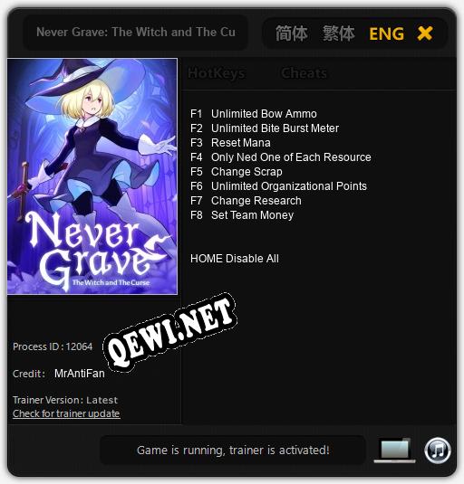 Never Grave: The Witch and The Curse: Читы, Трейнер +8 [MrAntiFan]