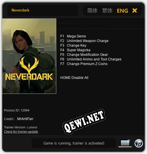 Трейнер для Neverdark [v1.0.9]