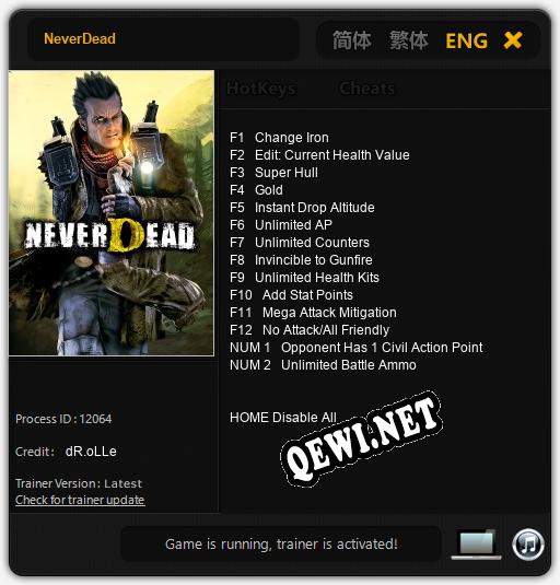 Трейнер для NeverDead [v1.0.7]