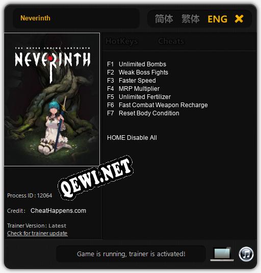 Трейнер для Neverinth [v1.0.3]