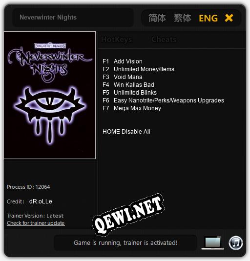 Neverwinter Nights: Трейнер +7 [v1.2]