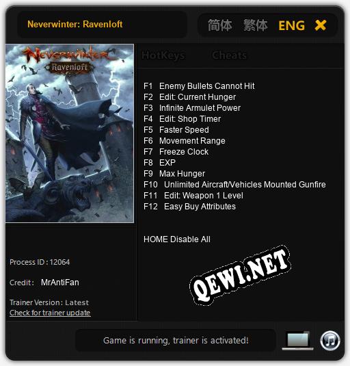 Neverwinter: Ravenloft: Читы, Трейнер +12 [MrAntiFan]