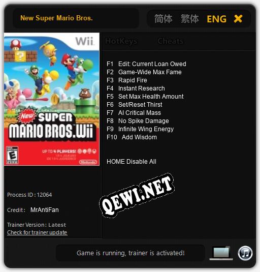 New Super Mario Bros.: Трейнер +10 [v1.8]