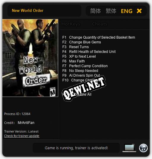 New World Order: Читы, Трейнер +10 [MrAntiFan]