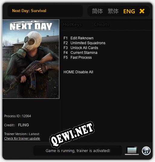 Next Day: Survival: Трейнер +5 [v1.5]