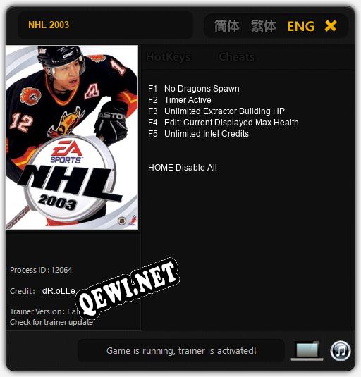 NHL 2003: ТРЕЙНЕР И ЧИТЫ (V1.0.31)