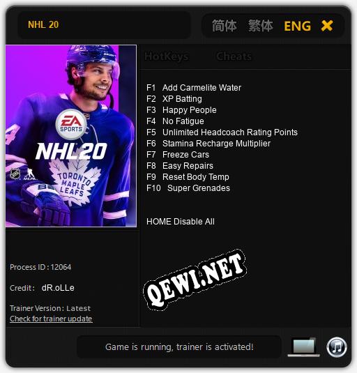 NHL 20: Читы, Трейнер +10 [dR.oLLe]