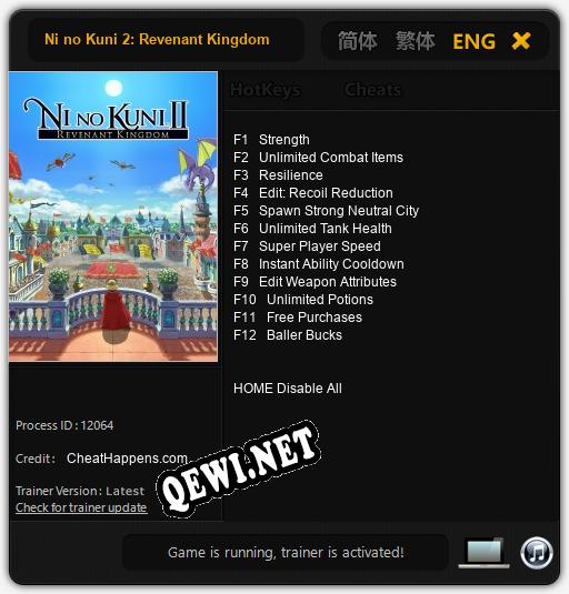 Ni no Kuni 2: Revenant Kingdom: Трейнер +12 [v1.8]