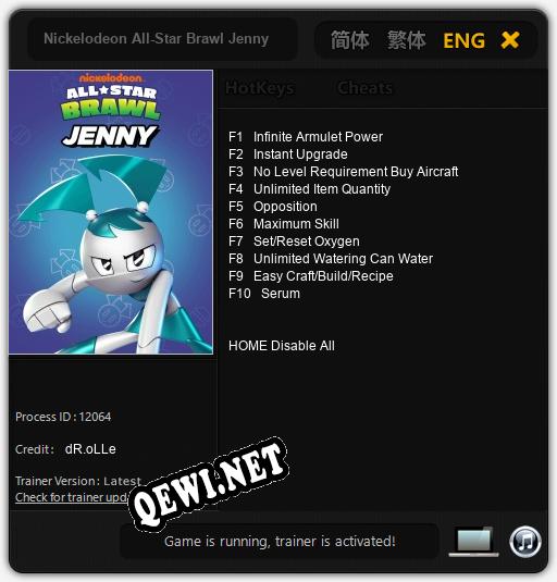 Трейнер для Nickelodeon All-Star Brawl Jenny [v1.0.8]