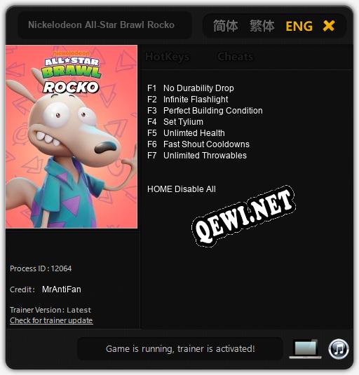Трейнер для Nickelodeon All-Star Brawl Rocko [v1.0.3]